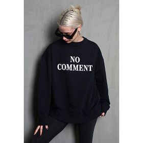 Madmext MG1902 Pembe Bisiklet Yaka Baskılı Oversize Kadın Sweatshirt