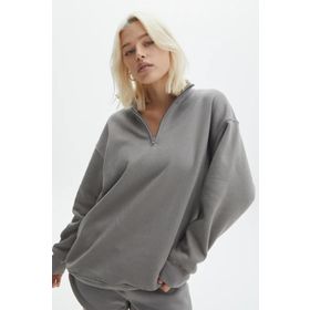 Madmext MG1933 Boyalı Gri Kadın Sweatshirt