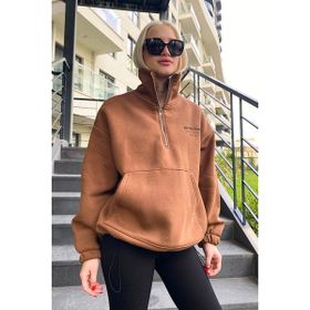 Madmext MG1935 Kahverengi Kadın Sweatshirt