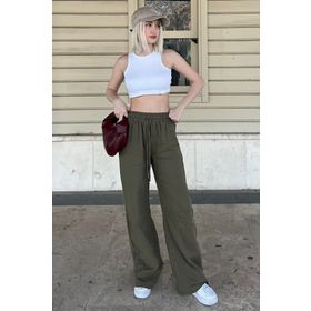 Madmext MG1980 Koyu Yeşil Kadın Pantolon