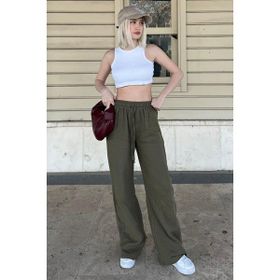 Madmext MG1980 Koyu Yeşil Kadın Pantolon
