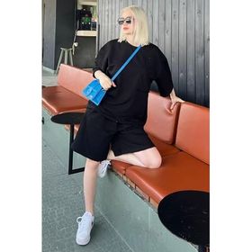 Madmext MG1981 Siyah Kısa Kollu Şort Takım
