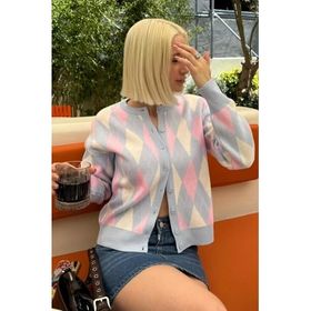 Madmext MG2073 Mavi Desenli Kruvaze Yaka Kemerli Mini Elbise