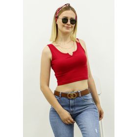 Madmext MG362 Mad Girls Önü Detaylı Crop Top