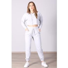 Madmext MG465-1 Mad Girls Gri Kapüşonlu Kadın Eşofman Takımı