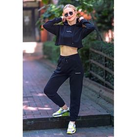 Madmext MG465-3 Mad Girls Siyah Kapüşonlu Kadın Eşofman Takımı