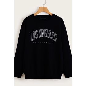 Madmext MG780 Siyah Mad Girls Baskılı Oversize Kadın Sweatshirt