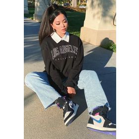 Madmext MG780 Siyah Mad Girls Baskılı Oversize Kadın Sweatshirt