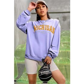 Madmext MG785 Lila Mad Girls Kadın Sweatshirt