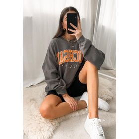 Madmext MG785 Mad Girls Antrasit Sweatshirt