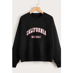 Madmext MG789 Siyah Mad Girls Bisiklet Yaka Kadın Sweatshirt