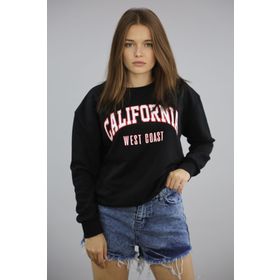 Madmext MG789 Siyah Mad Girls Bisiklet Yaka Kadın Sweatshirt