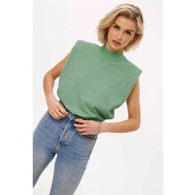 Madmext MG900 Kadın Mad Girls Mint Yeşili Vatkalı Tişört