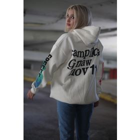 Madmext MG903 Beyaz Kapüşonlu Oversize Kadın Sweatshirt