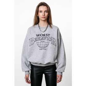 Madmext MG925 Gri Mad Girls Kadın Sweatshirt