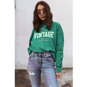 Madmext MG970 Yeşil Mad Girls Kadın Sweatshirt