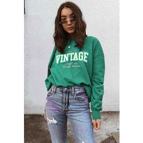 Madmext MG970 Yeşil Mad Girls Kadın Sweatshirt