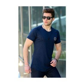Madmext T4002 Lacivert Baskılı Erkek T-Shirt