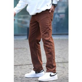 Madmext T6312 Kahverengi Straight Fit Erkek Jean Pantolon