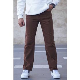 Madmext T6312 Kahverengi Straight Fit Erkek Jean Pantolon