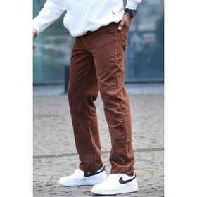 Madmext T6312 Kahverengi Straight Fit Erkek Jean Pantolon