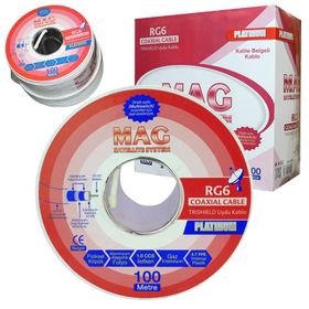 Mag Platinium RG6 U4 Trishield 100 mt Anten Kablosu