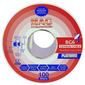 Mag Platinium RG6 U4 Trishield 100 mt Anten Kablosu