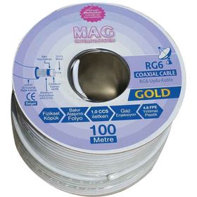 Mag RG6/U4 Bakır İthal 100 m Anten Kablosu