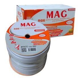 Mag RG6/U4 Bakır SAT1 80 Tel 300 m Anten Kablosu