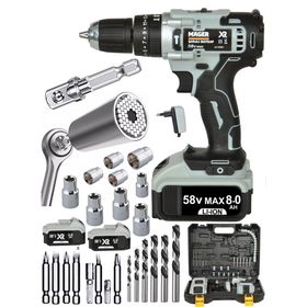 Mager MAX-XR 58 V 8 Ah Şarjlı Vidalama Akülü Matkap + 24 Parça Set