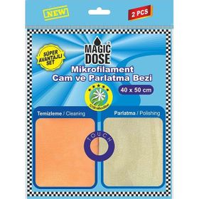 Magic Dose FA2-1229 Mikrofilament Cam ve Parlatma 40x50 cm 2'li Oto Temizlik Bezi