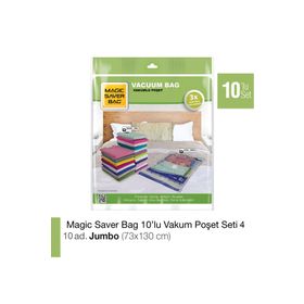 Magic Saver Bag 10'lu Jumbo Vakumlu Poşet Seti 4