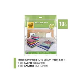 Magic Saver Bag 10'lu Vakumlu Poşet Seti 1