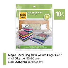 Magic Saver Bag 10'lu Vakumlu Poşet Seti 1