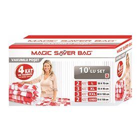 Magic Saver Bag 10'lu Vakumlu Poşet Seti 2