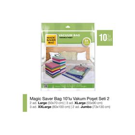 Magic Saver Bag 10'lu Vakumlu Poşet Seti 2