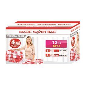 Magic Saver Bag 12'li Vakumlu Poşet Seti 3