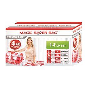 Magic Saver Bag 14'lü Vakumlu Poşet Seti 1
