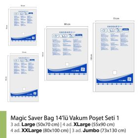 Magic Saver Bag 14'lü Vakumlu Poşet Seti 1