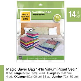 Magic Saver Bag 14'lü Vakumlu Poşet Seti 1