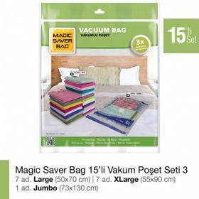 Magic Saver Bag 15'li Vakumlu Poşet Seti 3