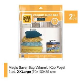 Magic Saver Bag 2'li XXL Küp Vakumlu Poşet Seti
