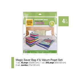 Magic Saver Bag 4'lü Seyahat Vakumlu Poşet Seti 5
