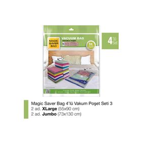 Magic Saver Bag 4'lü Vakumlu Poşet Seti 3