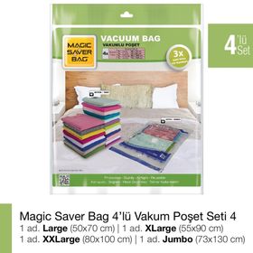 Magic Saver Bag 4'lü Vakumlu Poşet Seti 4