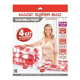 Magic Saver Bag 4'lü Vakumlu Poşet Seti 4