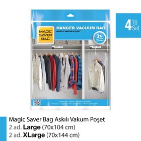 Magic Saver Bag 4'lü Vakumlu Poşet Seti 4