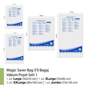 Magic Saver Bag 5'li Bagaj Vakumlu Poşet Seti 1
