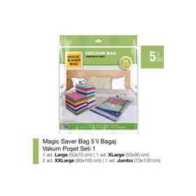 Magic Saver Bag 5'li Bagaj Vakumlu Poşet Seti 1