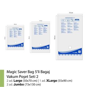 Magic Saver Bag 5'li Bagaj Vakumlu Poşet Seti 2